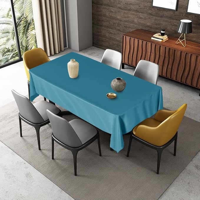 Fitable Rectangle Tablecloth Stain and Wrinkle Resistant Washable Polyester Table Cloth for Buffet Parties and Camping (60x84 inch, Teal)