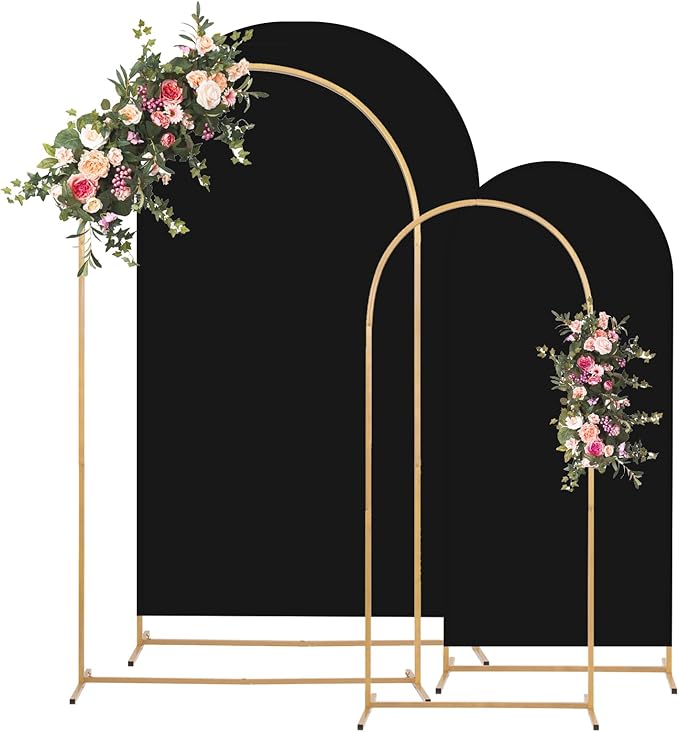 Metal Arch Backdrop Stand and Cover Set, 7.2FT, 6FT Party Backdrop, Easy to Assemble, Backdrop Stand for Parties, Birthday, Baby Shower