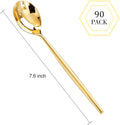 Heavy Duty Gold Disposable Spoons, 90 Count, 7.5 Inch Plastic