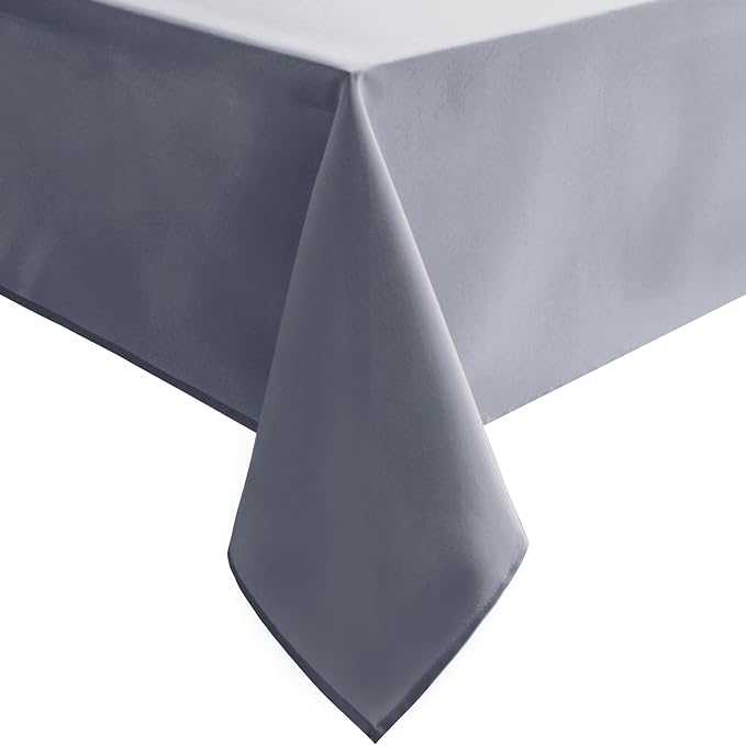 Hiasan Light Gray Rectangle Tablecloth - Waterproof Spillproof and Wrinkle Resistant Washable Polyester Table Cloth for Dining Party, 90 x 132 inch