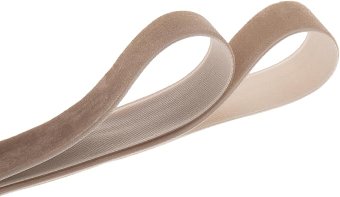 Ribbon 1 Inch x 25 Yards in Camel Crushed Velvet Nylon