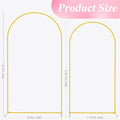 Arbors Gold Metal Garden Arch Set of 2, Two Sizes with Crossbar Base