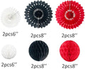 6’’ 8’’ Honeycomb Balls Tissue Paper Fans Party Honeycomb Ball, 12pcs