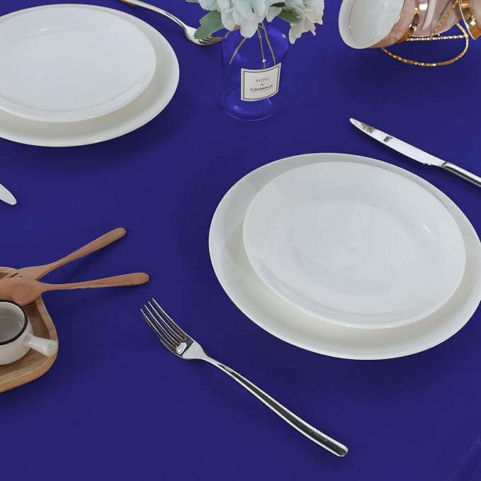 Fitable Rectangle Tablecloth Stain and Wrinkle Resistant Washable Polyester Table Cloth for Buffet Parties and Camping (60x120 inch, Sapphire)