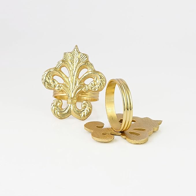 Napkin Rings, 12-Pack Shiny Gold Aluminum Set for Dinner Tables