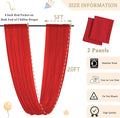 Ceiling Drapes for Parties Wedding Ceiling Drapery 2 Panels, 5x20FT – Red