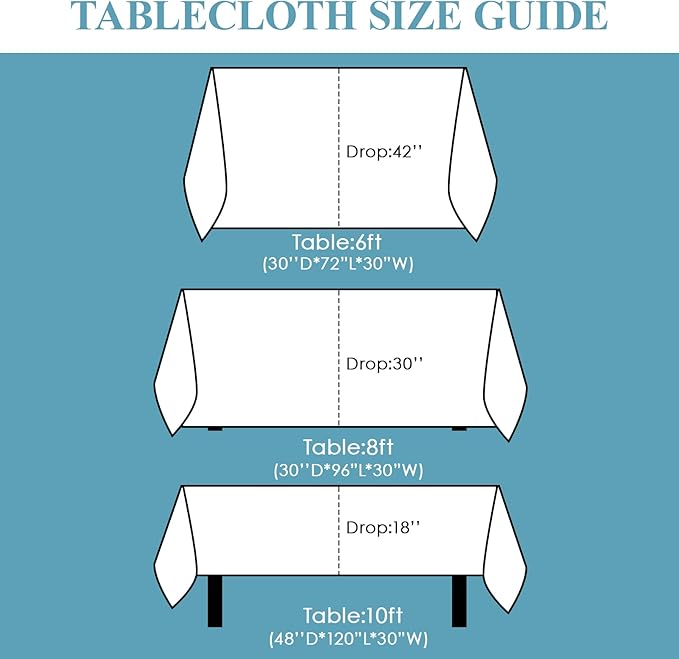 VidaFete Tablecloth 90 * 156inch Rectangle Table Cloth Polyester, Stain Wrinkle Resistant Polyester Dining Table Cover for Kitchen Dinning Party Wedding Rectangular Tabletop Buffet Decoration(White)