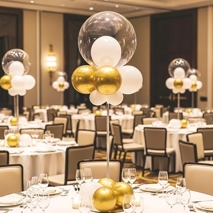 Centerpiece Balloon Stand Kit, Clear Acrylic, 6 Pack 24 Inch