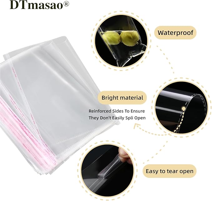 4x4 Inches 600 Pcs Self Sealing Cellophane Bags Clear Cookie Bags Resealable Cellophane Bag for Packaging Gifts,Cookies,Favors,Products,Candy for Packaging 600 Pieces 4"x4"