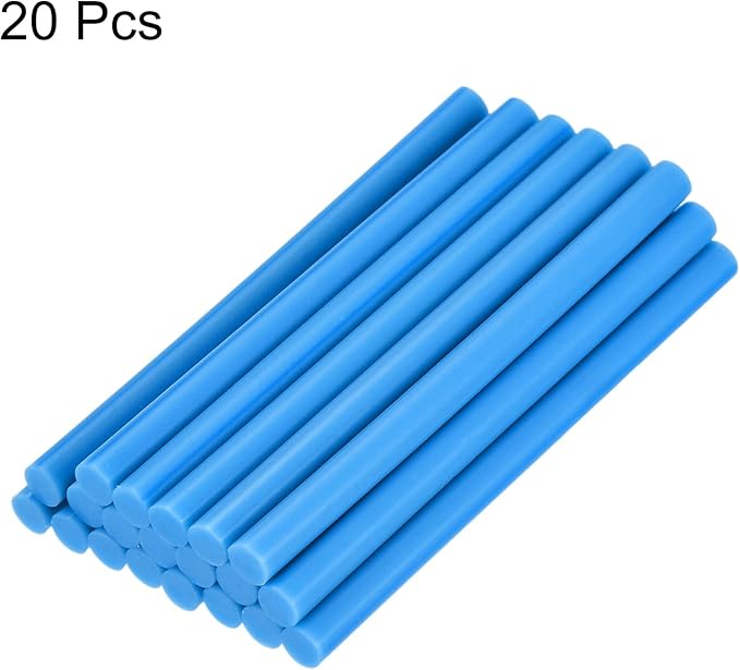 uxcell 20pcs Hot Glue Sticks for Glue Gun 7mm/0.27-inch x 4-inch Mini Hot Melt Adhesive Glue Stick Sky Blue