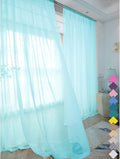 Window Lake Blue Sheer Curtains 108 Inches Long 2 Panels Sheer Curtain Basic Rod Pocket Panel for Bedroom Children Living Room Yard Kitchen