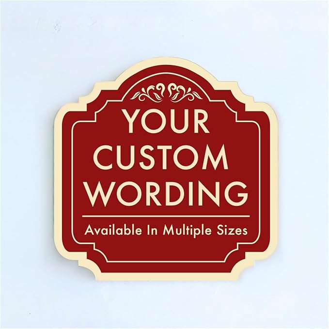 Custom Personalized Red Brick Style 12x12inch Outdoor Aluminum Driveway Signs, Weatherproof