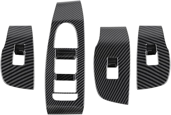 4pcs Carbon Fiber Style Front Rear Doors Window Glass Lift Switch Panel Cover Decorative Sticker Protection Car Interior Accessories for Mazda 3 2020-2025 KT12