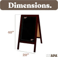 Wooden A-Frame Sign with Eraser & Chalk, Stained Wood Menu