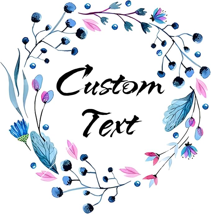 Custom Stickers for Weddings, Birthdays & Businesses - Personalized Labels with Your Logo - Waterproof, Fade and Heat Resistant - Pack of 100-1000 (Wreath L, 3.5 Inch)