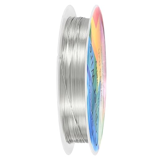 0.3 mm/28 Gauge Copper Wire for Jewelry Making, 49.2FT Copper Beading Craft Wire for Jewelry/Weaving/DIY Crafting/Planting, Color-Retaining [15M, Bright Silver]