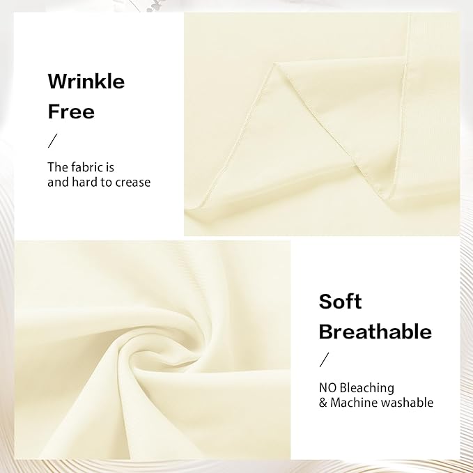 VOK Wedding Arch Draping Fabric Chiffon Fabric, 29in x 18Ft 2 Panels Sheer Chiffon Outdoor Curtain for Wedding Ceremony Birthday Party Decoration (Light Yellow,2 Panel)