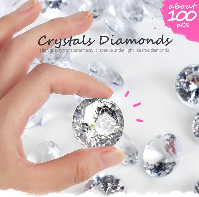 Vase Filler Acrylic Crystal Diamonds, 1.5 lb Clear Table Confetti