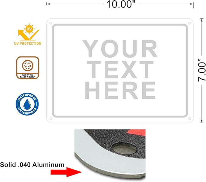 avgrafx Custom Metal Signs, 10x7 inches, Solid Aluminum, UV Printed, Portrait Orientation, No Soliciting, SIGNAGE, Residential & Commercial, Indoor & Outdoor, Door & Wall Mount, Home & Business