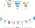 Oktoberfest Party Decorations Plaid Triangle Flag Fabric, 32Ft – Blue