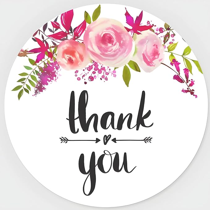 Custom Stickers for Weddings, Birthdays & Businesses - Personalized Labels with Your Logo - Waterproof, Fade and Heat Resistant - Pack of 100-1000 (Wreath H, 4 Inch)