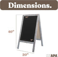 Wooden A-Frame Sign with Eraser & Chalk, Grey Menu Display