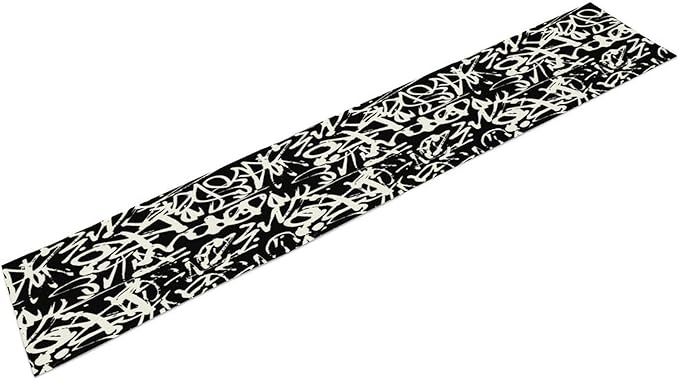 Graffiti Table Runner,Black White Abstract Messy Art Theme Pattern Print Tablecloth Burlap for Hotel Indoors Outdoor Dining Room Kitchen Home Decor,W13X L80 in
