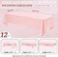 Tablecloths for Rectangle Tables 60 X 102 Inch Pink, 12 Pack – Pink