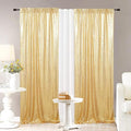 Sequin Backdrop Curtains, 2x8 Ft-2 Panels Gold Back Drop for Shimmer