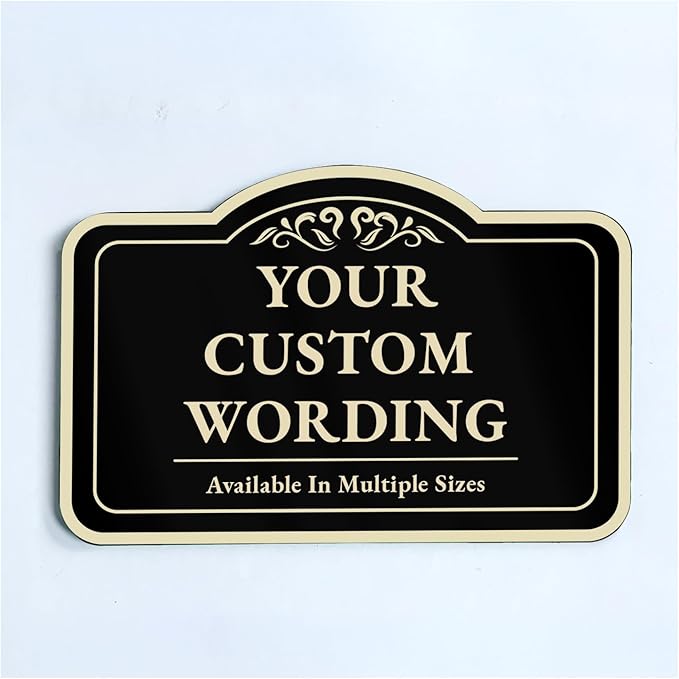 Custom Carved Metal Signs, Personalized Aluminum Design, Driveway Waterproof Signs, Design 1 Charcoal 10x7 In