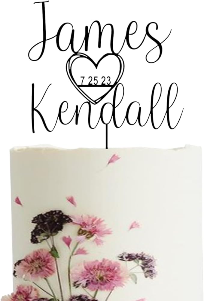 Personalized Wooden Wedding Cake Topper, 6 x 8 Inches