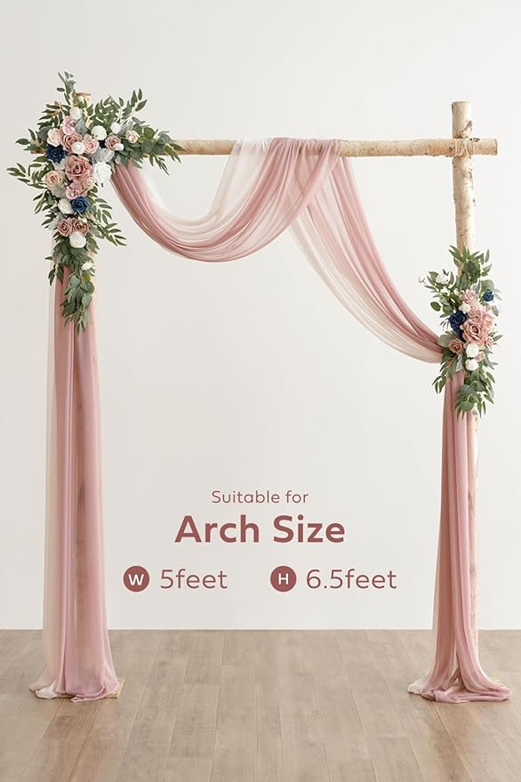 Artificial Flowers Wedding Arch Kit, Dusty Rose and Navy, 4-Piece