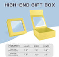 Gift Box with Window – Gold, 7.5"x7.5"x3.1" Bridesmaid Boxe for Gifts