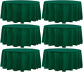 Round Tablecloth 6 Pack 90 Inch Dark Green Tablecloths Washable Decorative Linen Polyester Table Clothes Cover for Dining Table Banquets Buffet Parties and Wedding