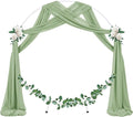 Wedding Arch Draping Fabric 3 Panels Sheer, 29" X 19Ft – Sage Green
