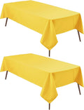 Hiasan 2 Pieces Yellow Rectangle Tablecloth - Spillproof and Waterproof Washable Table Cloth for Dining Room Kitchen Camping, 54 x 108 Inch