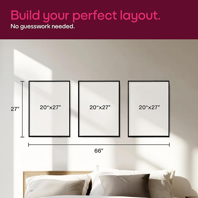 Mixtiles Official - Custom Photo Tiles - Personalized Printed Photos - Magnetic Wall Frames - Adhesive Sticker, No Nails - Various Sizes and Frames - large-set-Tile - Clean Frame
