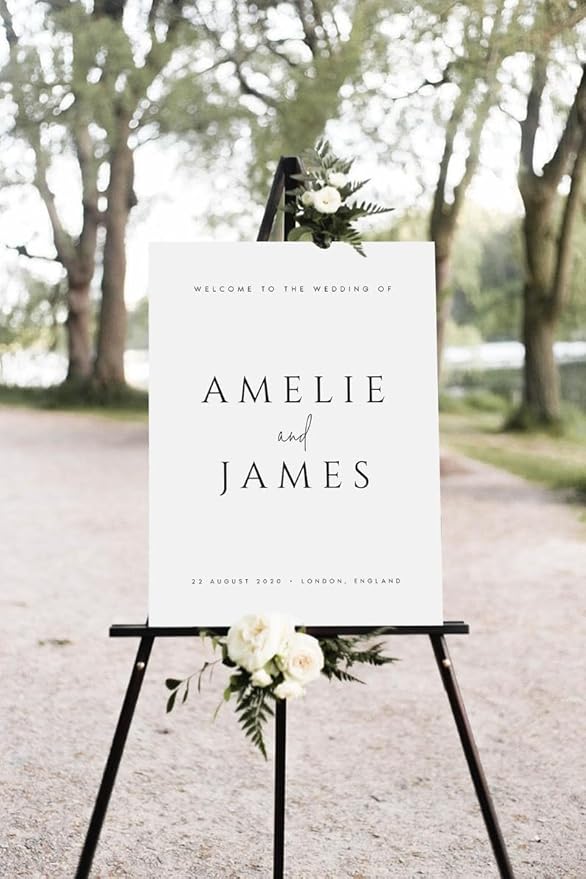 Minimalist Wedding Welcome Sign, Welcome Wedding Sign, Script Wedding Welcome Sign, Modern Wedding Signs, Large Wedding Welcome Sign