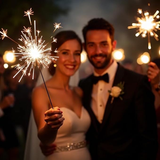 80PCS 12-Inch Fairy Wedding Wands with Labels Sparkler – Send-Off Accessories for Weddings, Farewell Parties & Graduations – Arrives in 3–5 Days