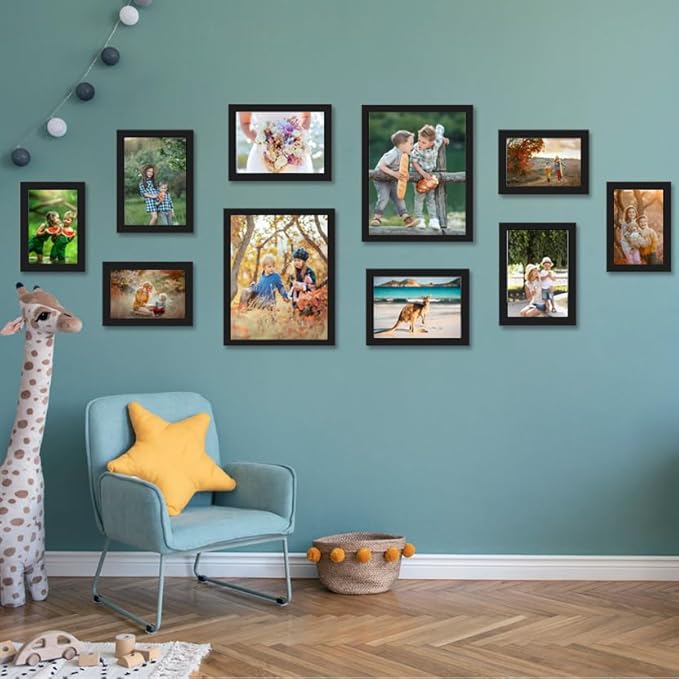 KTKDE A1 Black Modern Picture or Poster Frame 3 Pack,23.4x33 Poster Frame Black Woodgrain, Vertical & Horizontal Wall Hanging Large Picture Frame for Photos, Posters & Art Prints