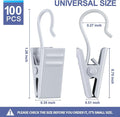 Teenitor Curtain Clips Curtain Hooks, 100 Pack – White
