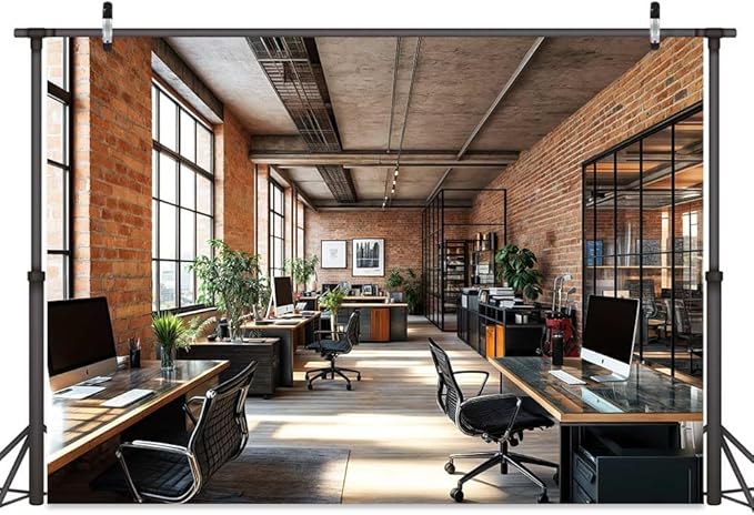 15X10ft Office Video Photo Backdrop Photography Background for Recording Conference, Zoom Home Podcast Backdrops Photo Booth Prop Decorations Wall Decor Tablecloth