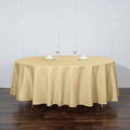 Efavormart Round Tablecloth, 108 Inch Stain & Wrinkle Resistant Washable Table Cloth, Decorative Polyester Fabric Table Cover for Banquet, Wedding, Dining- Champagne
