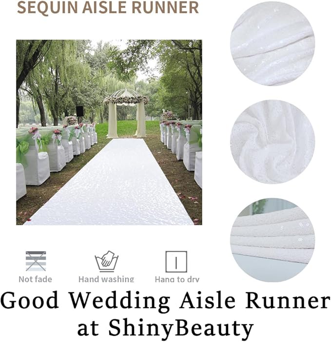 White Wedding Aisle Runner, 4 x 15 ft Rectangular Outdoor Rug
