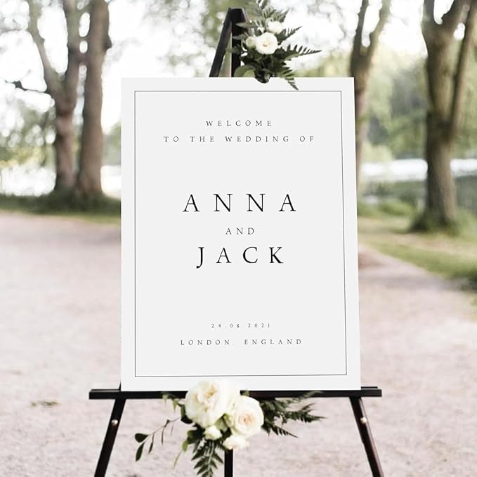 Welcome To Our Wedding Sign, Welcome To Our Wedding Sign With Stand, Minimalist Wedding Welcome Sign, Welcome To Our Wedding Sign, Editable Signage, Modern Wedding Sign