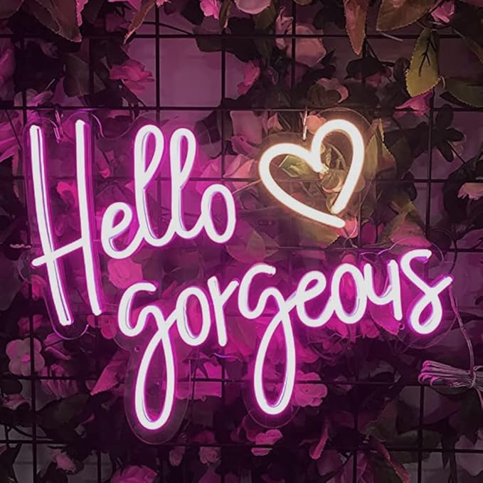 Lighted Neon Sign with USB Power, 17.7 x 13.8 Inch Yellow Heart Wall Decor