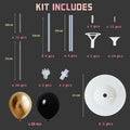 Party Pack Black and Gold Balloon Stand Kit, 2 Sets with 28 Balloons