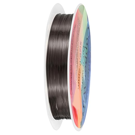 0.2 mm/32 Gauge Copper Wire for Jewelry Making, 82FT Copper Beading Craft Wire for Jewelry/Weaving/DIY Crafting/Planting, Color-Retaining [25M, Metallic Black]