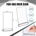 Sign Holders 12 Pack, Clear Acrylic 4x6 Inch Double Sided with Silver Border