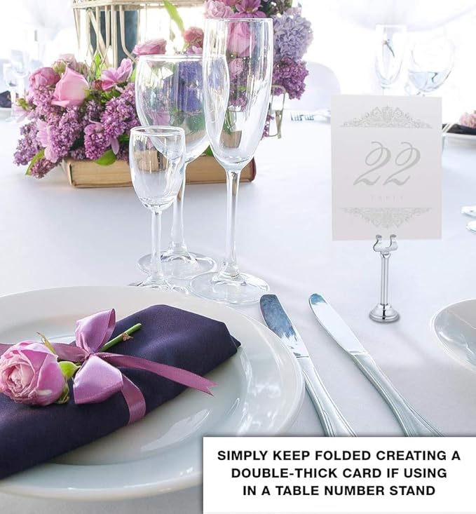 Paisley Table Number Cards, 1-175, Pearlescent Champagne Heavyweight